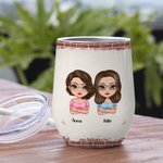 Personalizzato We're Not Sugar & Spice Sweet Bestie Wine Tumbler Regalo di Natale e compleanno Adatto per liquidi caldi e freddi