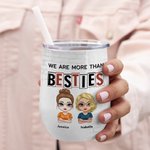 Gepersonaliseerde We Are More Than Best Friend Best Friend Quote wijn Tumbler met rietje Grappig cadeau voor zussen Geschikt voor warme en koude vloei