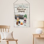 Henkilökohtainen Haluan pitää kädestäsi 80 ja sanoa Baby Mennään leirintäalueelle Garden Flag Ystävänpäivä lahja pariskunnalle