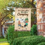 Bandera de jardín personalizada Life is Better When You're Camping Cumpleaños San Valentín Regalo para pareja