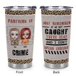 Henkilökohtainen Partners In Crime 20oz Stainless Steel Tumbler päivittäiseen käyttöön Joululahja Syntymäpäivälahja parhaalle ystävälle
