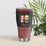 Henkilökohtainen Partners In Crime kaareva Tumbler kanssa Brick Design Hauska syntymäpäivä Ystävyys lahjat Besties Sistersille