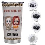 Henkilökohtainen Partners In Crime 20oz Stainless Steel Tumbler päivittäiseen käyttöön Joululahja Syntymäpäivälahja parhaalle ystävälle