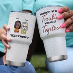 Henkilökohtainen Brick Design Olemme ongelmia, kun olemme yhdessä Kuka tiesi 30oz Tumbler syntymäpäivälahja Soul Sisko lahja