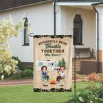 Henkilökohtainen Ilmeisesti olemme ongelmia yhdessä Kuka tiesi Puutarha lippu vuosipäivä Ystävänpäivä lahja pariskunnalle