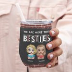 Personlig Vi är mer än besties bästa vän Rolig citat Vin Tumbler med halm Bridal Shower Present