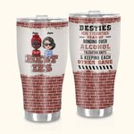 Henkilökohtainen Besties Tässä on toinen vuosi Bonding yli alkoholin kaareva Tumbler Funny Ystävyys lahja naisille Sisters