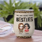Henkilökohtainen Best Friend lainaus Olemme enemmän kuin Besties Viini Tumbler olki joulu syntymäpäivä lahja eristys vaikutus