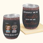 Henkilökohtainen Sister Group Olemme Trouble kun olemme yhdessä Viini Tumbler oljen kanssa Hauska lahja sisarille