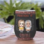 Henkilökohtainen Partners In Crime kanssa Graffiti tausta Viini Tumbler Hauska syntymäpäivälahja Bridal Shower lahja