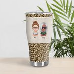 Henkilökohtainen Me emme ole sokeria ja mausteita Kaikki Nice Food Grade ruostumattomasta teräksestä kaareva Tumbler Leopard Print sielu Sisko Bestie kanssa
