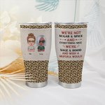Henkilökohtainen Me emme ole sokeria ja mausteita Kaikki Nice Food Grade ruostumattomasta teräksestä kaareva Tumbler Leopard Print sielu Sisko Bestie kanssa
