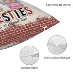 Personalised We Are More Than Besties Throw Pillow Cover Cushion Birthday Christmas Gift for Besties Friends Bedroom Decor