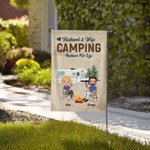 Personifierad man och hustru Campingpartners för livet Trädgårdsflagga Present för par