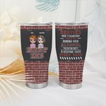 Henkilökohtainen Besties kaareva Tumbler Tässä on toinen vuosi Bonding yli alkoholin sietäminen Idiootit ja pitää toisiaan järjissään lahja ystävälle
