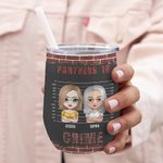 Henkilökohtainen Partners In Crime kanssa Graffiti tausta Viini Tumbler Hauska syntymäpäivälahja Bridal Shower lahja