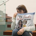 Henkilökohtainen Ilmeisesti olemme ongelmia yhdessä, kun olemme Kuka tiesi heittää tyynynpäällinen tyynynpäällinen tyyny Besties lahja sohva sisustus