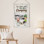 Henkilökohtainen Elämä on parempaa kun olet Camping Garden Flag Ystävänpäivä vuosipäivä lahja pariskunnalle