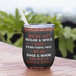 Gepersonaliseerde We're Sage & Hood And Wish A Mufuka Would Cool Bestie 12oz Wine Tumbler met rietje Grappig cadeau voor zussen