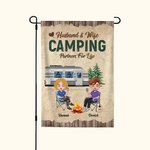 Henkilökohtainen aviomies ja vaimo Camping Partners for Life Garden lippu nimi lahja pari