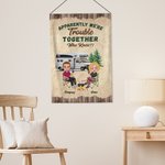 Henkilökohtainen Ilmeisesti olemme ongelmia yhdessä Kuka tiesi Garden Flag Ystävänpäivä lahja pariskunnalle