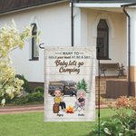 Henkilökohtainen Haluan pitää kädestäsi 80 ja sanoa Baby Mennään leirintäalueelle Garden Flag Ystävänpäivä lahja pariskunnalle