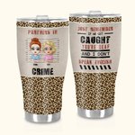 Henkilökohtainen Partners In Crime kanssa Leopard Print kaareva Tumbler Syntymäpäivä Kiitospäivä Joululahja Soul Sisko