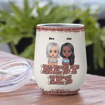 Henkilökohtainen Bestie Lainaus Tässä on toinen vuosi Bonding yli alkoholin Viini Tumbler Bridal Shower lahja eristys vaikutus