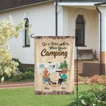 Bandera de jardín personalizada Life is Better When You're Camping Cumpleaños San Valentín Regalo para pareja