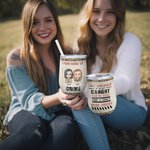 Gepersonaliseerde Luipaard Zus Partners In Crime Bestie Quote Wijn Tumbler met Rietje Bruidsfeest Cadeau met Isolatie Effect