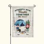 Personifierad Tydligen har vi problem tillsammans Vem visste Trädgårdsflagga Jubileumspresent för par