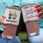 Henkilökohtainen Parhaat ystävät Olemme ongelmia, kun olemme yhdessä Kuka tiesi 30oz Kannettava vuoto todiste Tumbler joulupäivä kiitospäivä syntymäpäivälahja