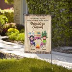 Bandera de jardín personalizada I Want to Hold Your Hand at 80 and Say Baby Let's Go Camping Regalo de San Valentín