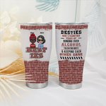 Henkilökohtainen Besties Tässä on toinen vuosi Bonding yli alkoholin kaareva Tumbler Funny Ystävyys lahja naisille Sisters
