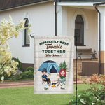 Personifierad Tydligen har vi problem tillsammans Vem visste Trädgårdsflagga Jubileumspresent för par