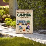 Henkilökohtainen aviomies ja vaimo Camping Partners for Life Garden lippu nimi lahja pari