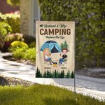 Henkilökohtainen aviomies ja vaimo Camping Partners for Life Garden Flag lahja Camping pariskunnille