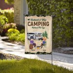 Henkilökohtainen aviomies ja vaimo Camping Partners for Life Garden Flag vuosipäivä muistolahja pariskunnalle