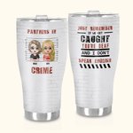 Gepersonaliseerde Partners In Crime Food Grade Roestvrij Staal Gebogen Tumbler met Rietje 30oz Vriendschapscadeaus voor Beste Vrienden Zussen