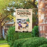 Henkilökohtainen aviomies ja vaimo Camping Partners for Life Garden Flag vuosipäivä muistolahja pariskunnalle