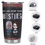Henkilökohtainen Olemme enemmän kuin Besties 20oz ruostumattomasta teräksestä Tumbler päivittäiseen käyttöön Joululahja Syntymäpäivälahja parhaalle ystävälle