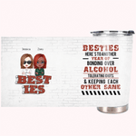 Henkilökohtainen Besties 20oz ruostumattomasta teräksestä Tumbler päivittäiseen käyttöön Joululahja Syntymäpäivälahja parhaalle ystävälle