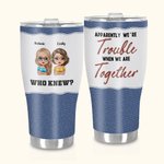 Henkilökohtainen Ilmeisesti olemme ongelmia, kun olemme yhdessä Food Grade Stainless Steel kaareva Tumbler Ystävyys lahja