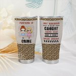 Henkilökohtainen Partners In Crime kanssa Leopard Print kaareva Tumbler Syntymäpäivä Kiitospäivä Joululahja Soul Sisko