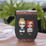 Gepersonaliseerde We're Sage & Hood And Wish A Mufuka Would Cool Bestie 12oz Wine Tumbler met rietje Grappig cadeau voor zussen