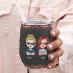 Gepersonaliseerde We're Sage & Hood And Wish A Mufuka Would Cool Bestie 12oz Wine Tumbler met rietje Grappig cadeau voor zussen