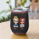 Gepersonaliseerde We're Sage & Hood And Wish A Mufuka Would Cool Bestie 12oz Wine Tumbler met rietje Grappig cadeau voor zussen