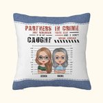 Henkilökohtainen Besties Partners In Crime heittää tyynyn kansi tyynynpäällinen syntymäpäivä joululahja Besties makuuhuoneen sisustus