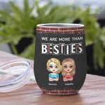 Personlig Vi är mer än besties bästa vän Rolig citat Vin Tumbler med halm Bridal Shower Present