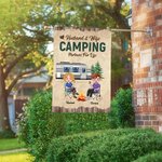 Henkilökohtainen aviomies ja vaimo Camping Partners for Life Garden lippu nimi lahja pari